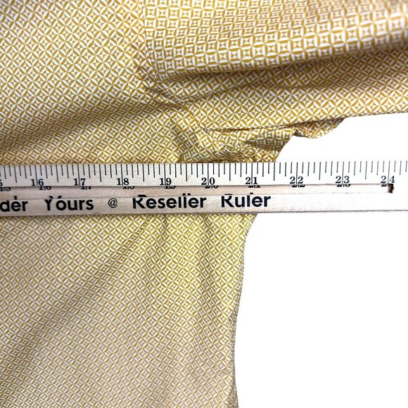 Perry Ellis Shirt Mens M Golden Mustard Long-Sleeve Cotton Geometric Pattern - Picture 9 of 10